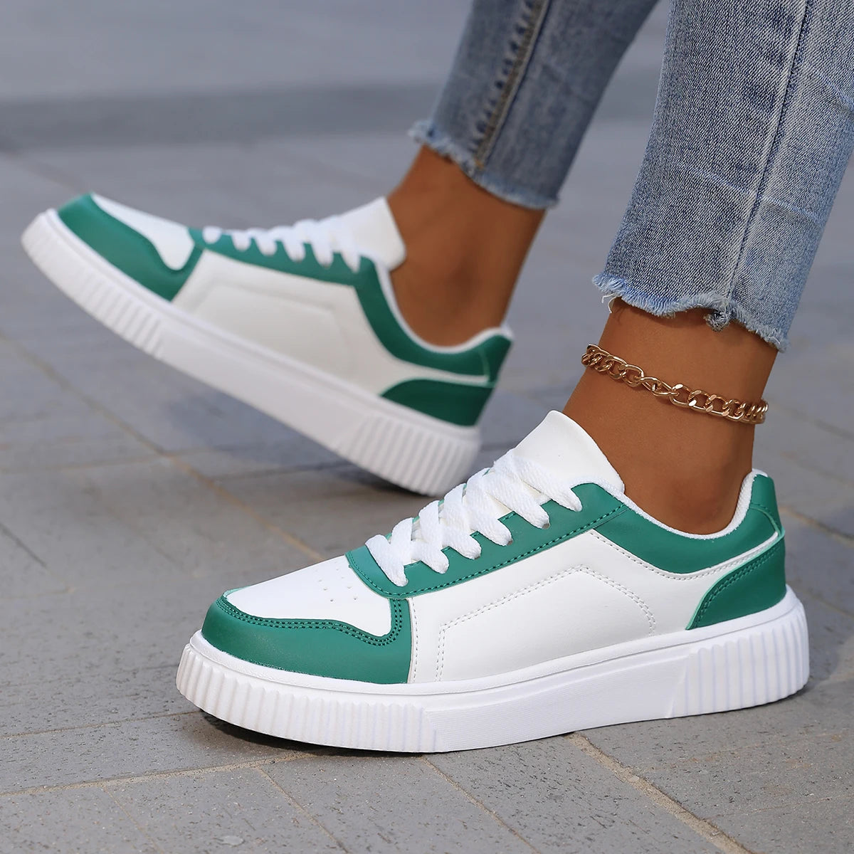 YRZL Womens Sneakers Autumn White Shoes Lightweight Thick Sole Non Slip Skatebaord Shoes Unisex Casual Sports Shoes for Man.