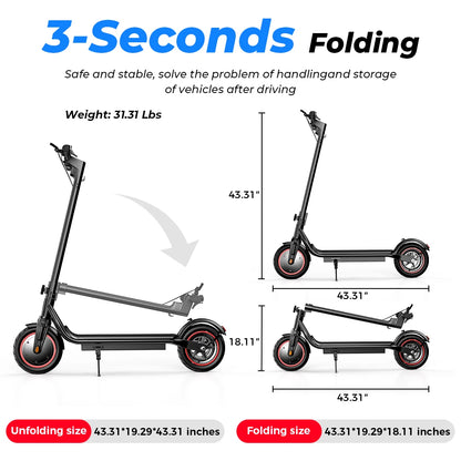 ISCOOTER W5 Electric Scooter Adults 350W motor 36V7.8Ah E-Scooter 8.5" Inflatable road Tires Foldable EScooter.