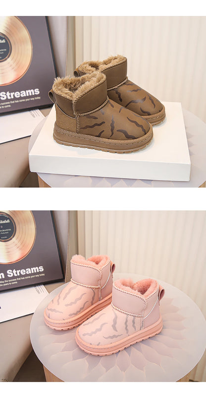 Winter Plush Boots For Children Thick Warm Faux Fur Snow Boots Soft-soled Anti-slippery Boy's Girl's Warm Boots Winter Shoes Kid.