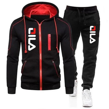 New autumn and winter sweatshirts, casual and fashionable sportswear sets, outdoor zippered sweatshirts + sweatpants, hooded cas.