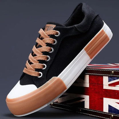Men Canvas Shoes Casual Lace Up Sneakers Summer Fashion Breathable Vulcanize Shoes Rubber Flats Outdoor Autumn Casual Man Shoes.