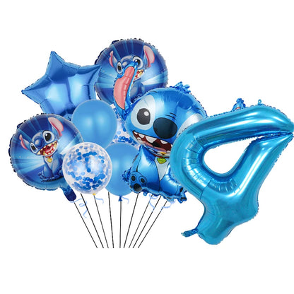 Disney Stitch Geburtstagsparty-Luftballons, Lilo & Stitch-Ballon-Sets, Babyparty für Kinder, Geburtstagsparty-Dekorationen, Zubehör, Geschenke.