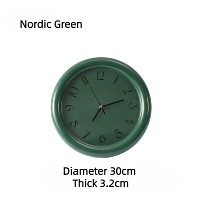 【 Epeiushome】 ins nordische minimalist ische Creme japanische Retro-Stil mollige runde Wanduhr