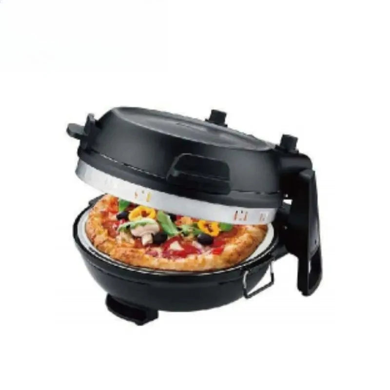 Elektrischer Pizzaofen mit Edelstahl-Rotationshersteller, eingebauter Ofen, Steinpfannen, Mini-Haushaltsgrill