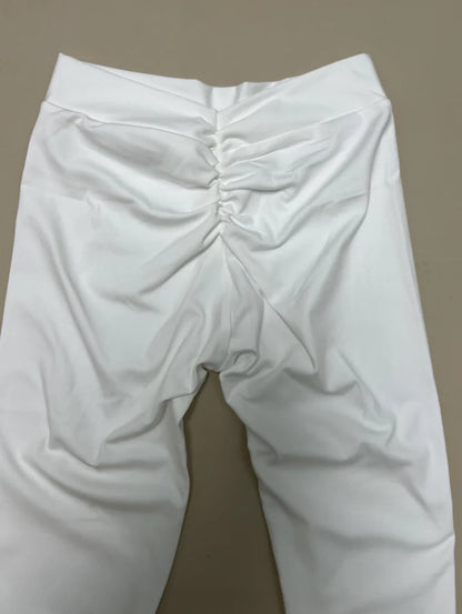 Women V Back Sports Yoga Leggings High Waist Scrunch Gym Sports Leggins Elastic V Cut Training Pants Workout Tights.