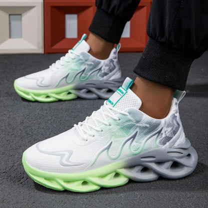 YRZL Unisex Running Shoes Men Women Lightweight Mesh Breathable Comfortable Flat Soft Tennis Shoes Summer Lace-up Sneakers Man