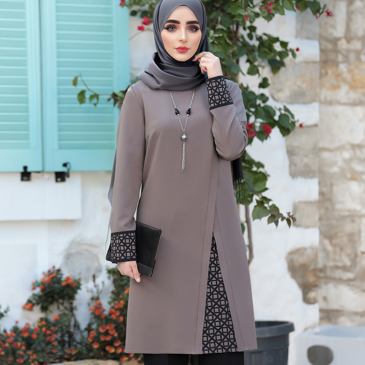 Muslim Women Long Tops Islamic Sets Women Muslim Pants Ramadan Prayer Clothes 2 Piece Islamic Attire Abaya Dubai Robe.