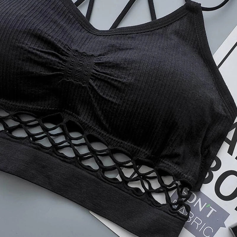 Tube Top Woman Bra Sexy Lingerie Female Fitness Top Cross Strap Seamless Underwear Active Bra Women's Intimates.