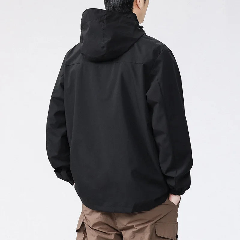 Sports Jacket for Boys 2025 New Loose Casual Hooded for Spring Autumn Solid Color Windproof Waterproof.