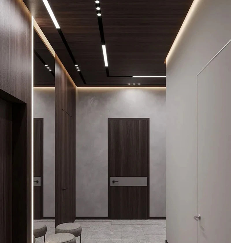 1-5m Black Silicone Tube LED Neon Light DC12V Flexible Recessed Diffuser Channel Waterproof Wall Ceiling Ribbon Rope Strip Light