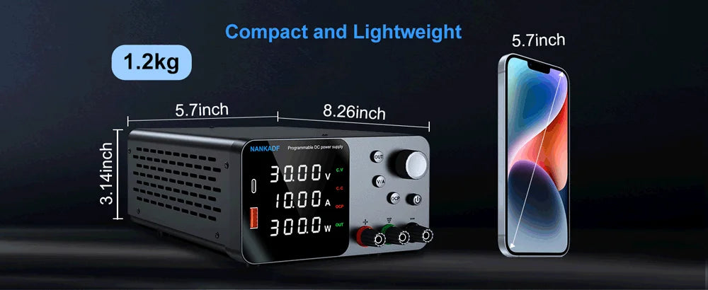 NANKADF Lab Bench Power Supply 30V 10A Switching Power Supply Unit 30V 5A  Adjustable Source 60V 5A Voltage Stabilizer 120V 3A.