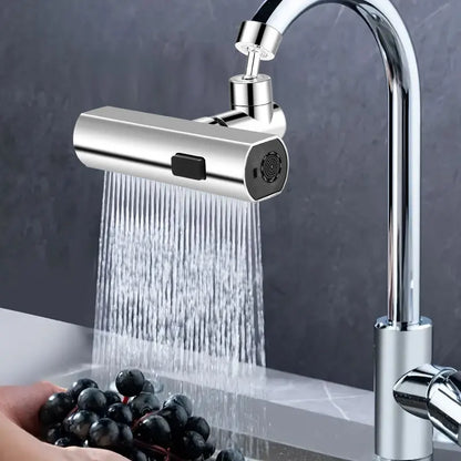 Three-speed Waterfall Water Outlet Multi-function Faucet Extender Universal Rotating Nozzle Splash-proof Kitchen Artifact