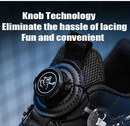 Boys Anti-Slip Waterproof Leather Running Shoes Outdoor Sports Walking Shoes Comfort Kids Sneakers For Autumn Winter 5-16 Years.