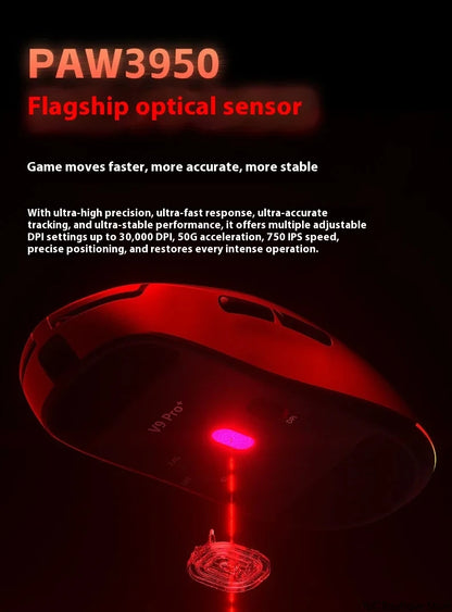 New Aula V9 Ultra Wireless E-sports Gaming Mouse Double 8k 3mode PAW 3950 8k 55g Lightweight Ergonomic Mouse Custom PC Accessory.