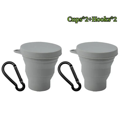180ml Folding Cup Mini Retractable Cup Silicone Portable Teacup Outdoor Travel Coffee Telescopic Drinking Mug with Lid.