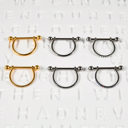 1PC ASTM F136 Titanium Ear Daith Rook Lobe Barbell Micro Zircon Hoop Earring Gold Plated Cartilage Piercing Jewelry.