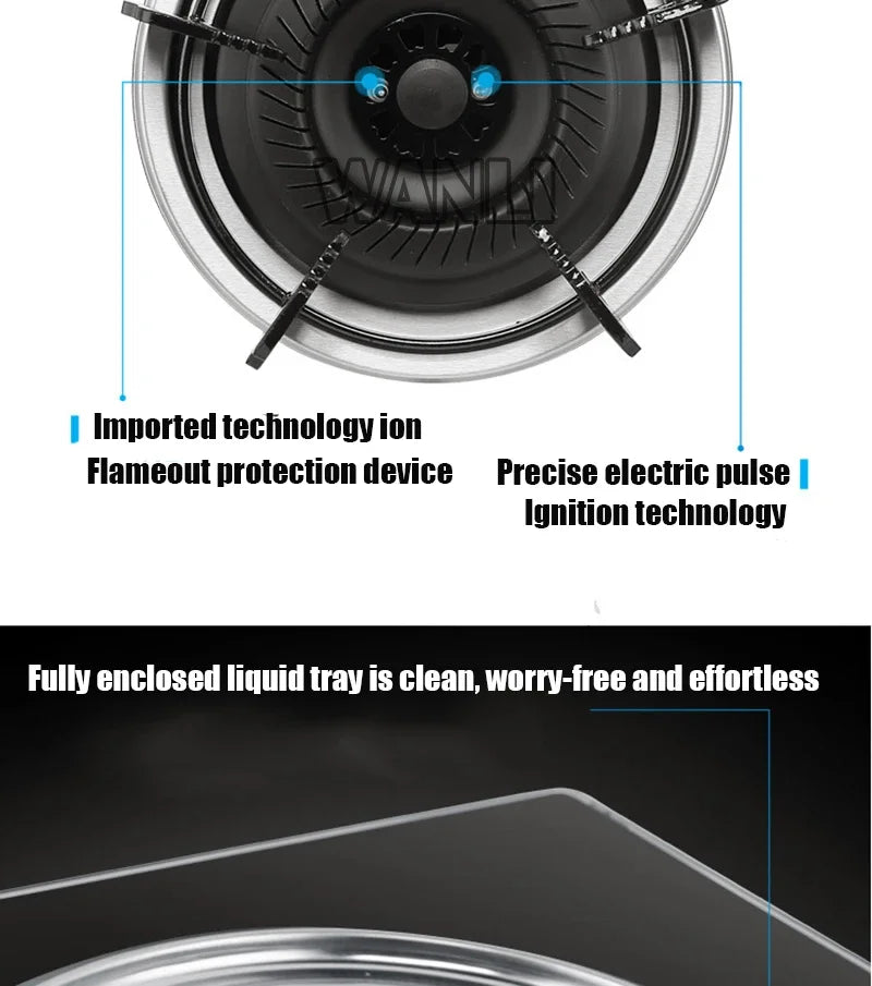 4.0KW Household Single-Burner Gas Stove/Desktop Embedded Dual-Purpose Natural Liquefied Gas Stove /Electronic Pulser.
