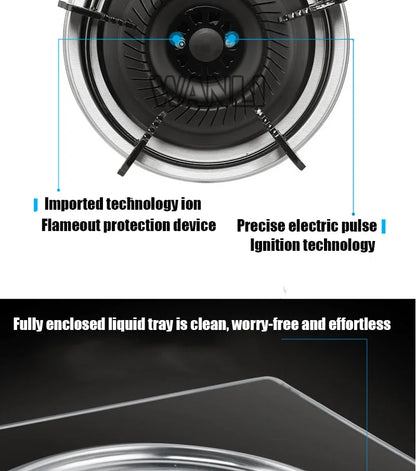 4.0KW Household Single-Burner Gas Stove/Desktop Embedded Dual-Purpose Natural Liquefied Gas Stove /Electronic Pulser.