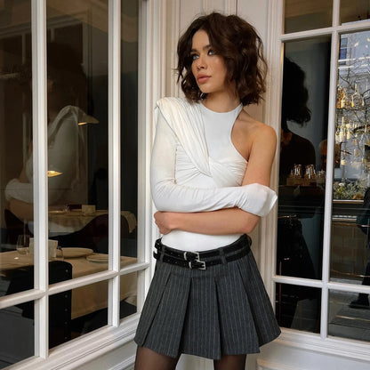 Y2k Sexy Elegant Summer Party Club Patchwork Bodysuit traf 2023 woman Sleeveless Rompers One Pieces Female White Tanks Clothing