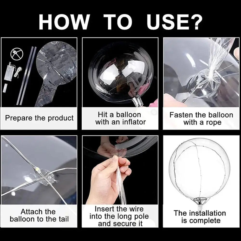 6 stücke 3 satz Transparent Party Glow Bobo Led Ball Leuchten Ballons Hochzeit Blase Ballon Hochzeit Geburtstag Dekoration einzigen.