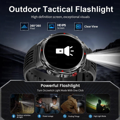 Outdoor Military GPS Smartwatch For Men Build in Dual Band GNSS Compass Altitude 3ATM Waterproof Swimming Smart Watch Women 2025.