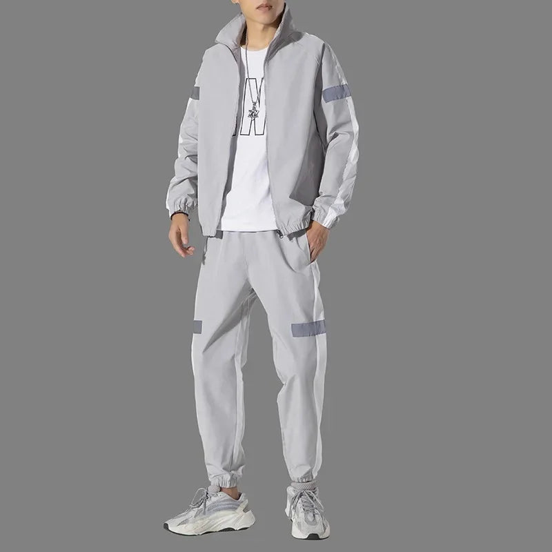 Trendy Men's Sportswear Set Casual Open Cardigan Sweatshirt Jacket with Pants Autumn Winter New Style Cross-Border Clothing