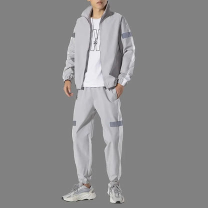 Trendy Men's Sportswear Set Casual Open Cardigan Sweatshirt Jacket with Pants Autumn Winter New Style Cross-Border Clothing