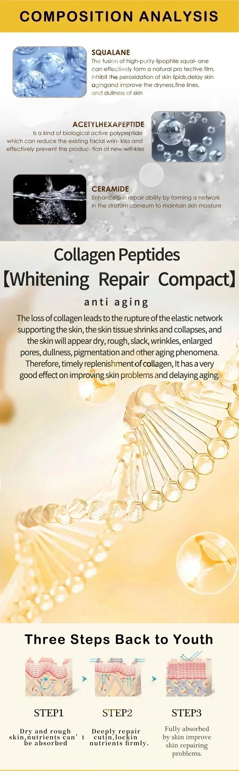 Instant Anti Wrinkle Aging Effect Remove Facial Wrinkles Serum To Fine Lines Around The Eyes Crow's Feet Neck Wrinkle Serum.