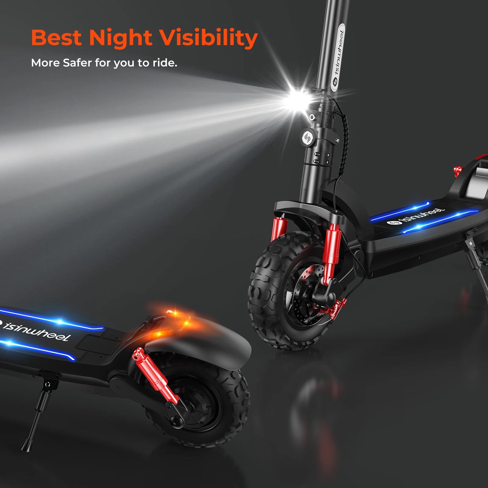 isinwheel GT2（ABE) City Adult E-Scooter 800W Motor 48V15AH 11 Inch Tires E-Scooter Electric Scooter LED Digital Display.