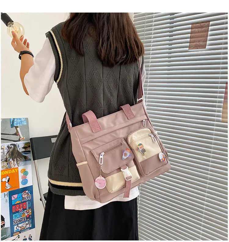 Waterproof Canvas Women Handbags Shoulder Bags Nylon Ladies Tote Messenger Bag Oxford Handbag Cross body Bags for Girls Satchels.