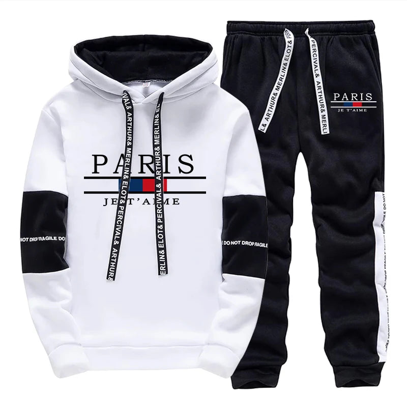 Hot Sale Men's Tracksuit Hooded Long Sleeves Casual Single Piece Sports Sweatshirts And Daily Sweatpants Comfort Outdoor Jogging.