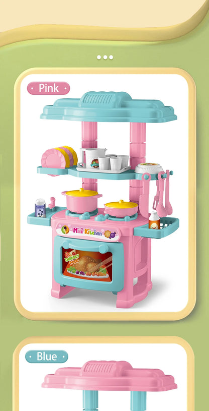 Kitchen Playset Toys, 2 Color Random Play Food Set Accessories Play Sink & Oven, Toddler Kitchen Mini Cutting for Boys and Girls.