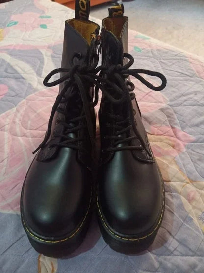 Autumn Winter Fashion Round Toe Lace-up Shoes Womens Boots Zip Ankle Boots For Women High Heels Basics Casual.