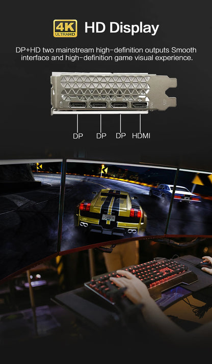 MLLSE AMD RX 580 8GB 2048SP Gaming Graphics Card GDDR5 256Bit PCI-E 3.0 ×16 8Pin Radeon GPU Rx 580 Video Card Placa De Video