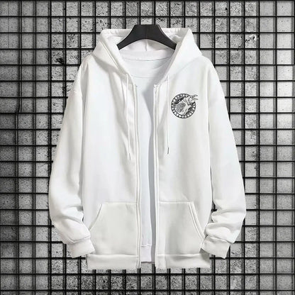 Viking Raven Print Mens Casual Tracksuit Set 2025 New 2 Pieces Zipper Hoodie with Pants Urban Streetwear Outfit Autumn Winter.