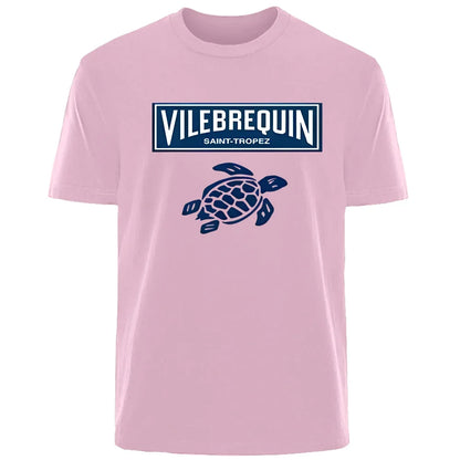 Interesting turtle outdoor travel vacation T-shirt for men, 100% pure cotton comfortable, loose and breathable top for summer.