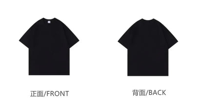 Summer Light Green Heavy Weight 300G Short Sleeved T-shirt Cotton  Men's Loose Casual Base Shirt Korean Tee Women's