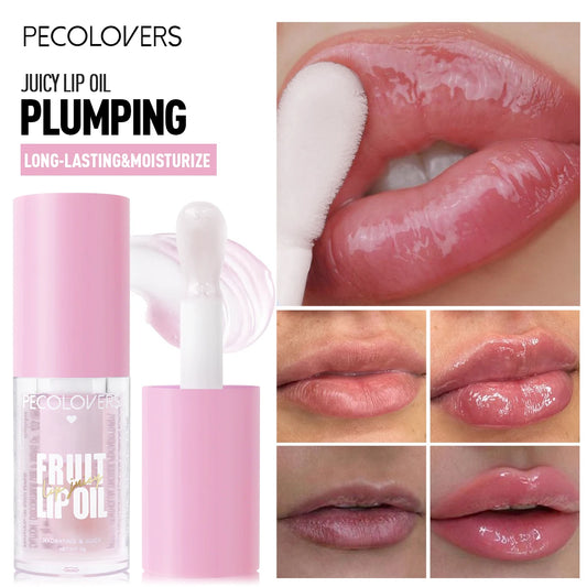 BIG Fruit Lip Oil Lip Enhancer Plumper Big Brush Moisturising Clear Lip Gloss Sexy Lip Makeup Care Cosmetics for Women Girl Lady.
