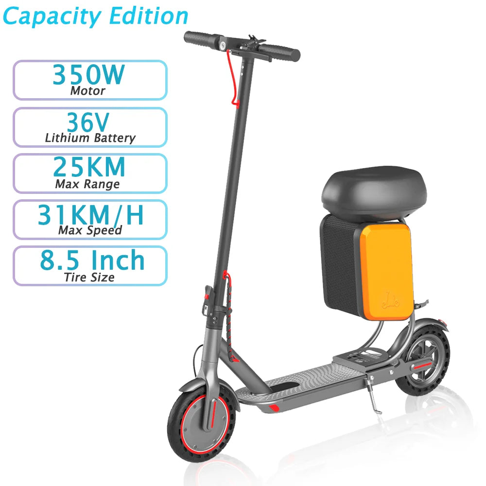ATSANT Adult Electric Scooter 350W Powerful Motor 36V 25KM Long Range 8.5Inch with Storage Box Smart App Foldable Escooter.