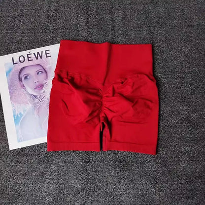 Summer High-Waist Women's Yoga Shorts Breathable Fitness Butt Lift Sports Running Shorts Cycling Push-Up Workout Gym Shorts.