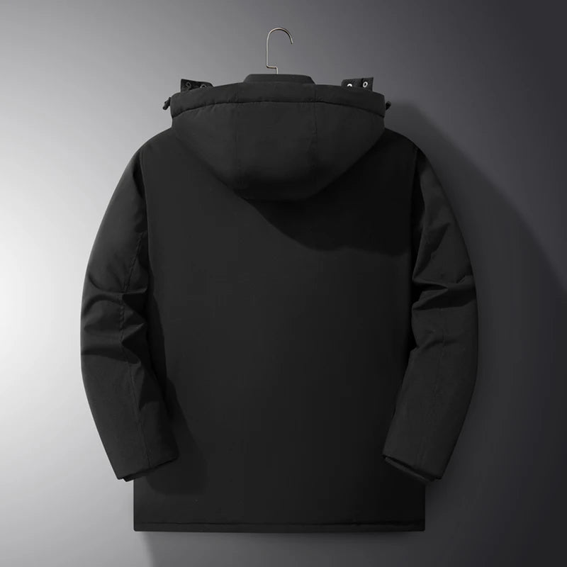 -15 Degree Winter New High Quality Thickened Cotton Warm Hooded Cotton Jacket For Men Loose Sports Windproof Oversized Jacket.