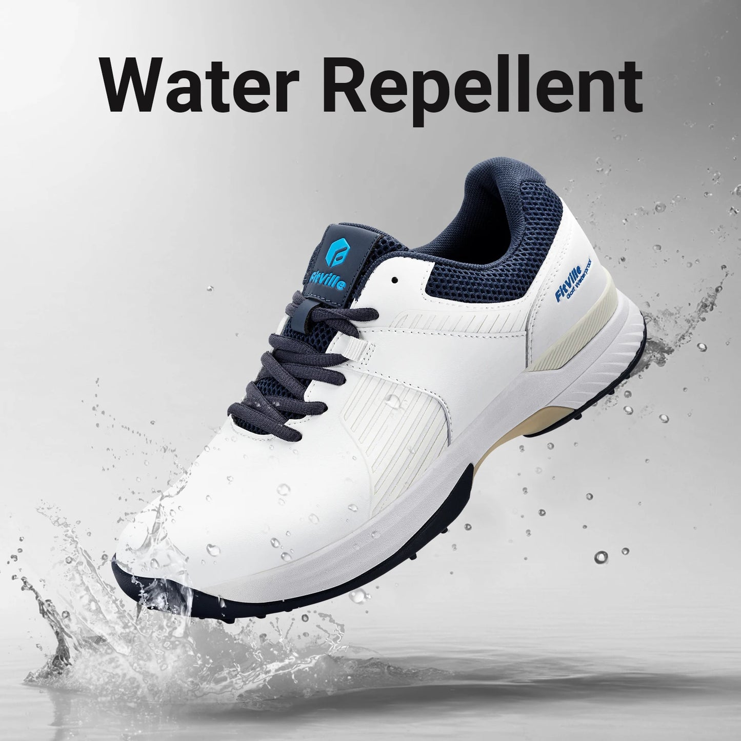 FitVille  Men's Golf Shoes Non-slip Wear-resistant Comfortable Professional Sports Sneakers for Swollen Feet Relieves Toe Pain.