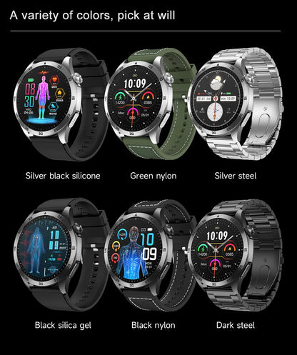 2025New Micro Physical Examination Blood Lipids Uric Acid Blood Pressure Smart Watch ECG+PPG Clock Bluetooth Call Smartwatch Men