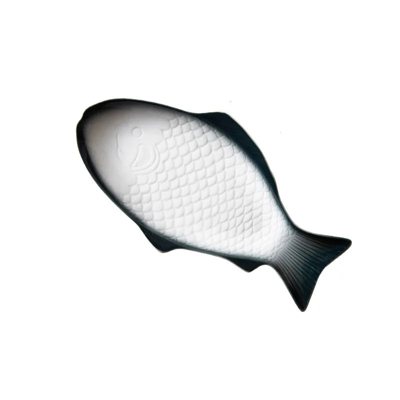 Japanese Ceramic Fish Plate White Irregular Plate Healthy Tableware Kitchen Cookware Dessert Sushi Pasta Plate Hotel Tableware.
