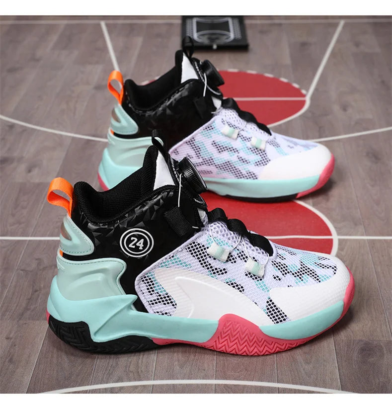 Kids Basketball Shoes Boys Sneakers Non-slip Child Trainer Basket Shoes Outdoor Children Sport Shoes