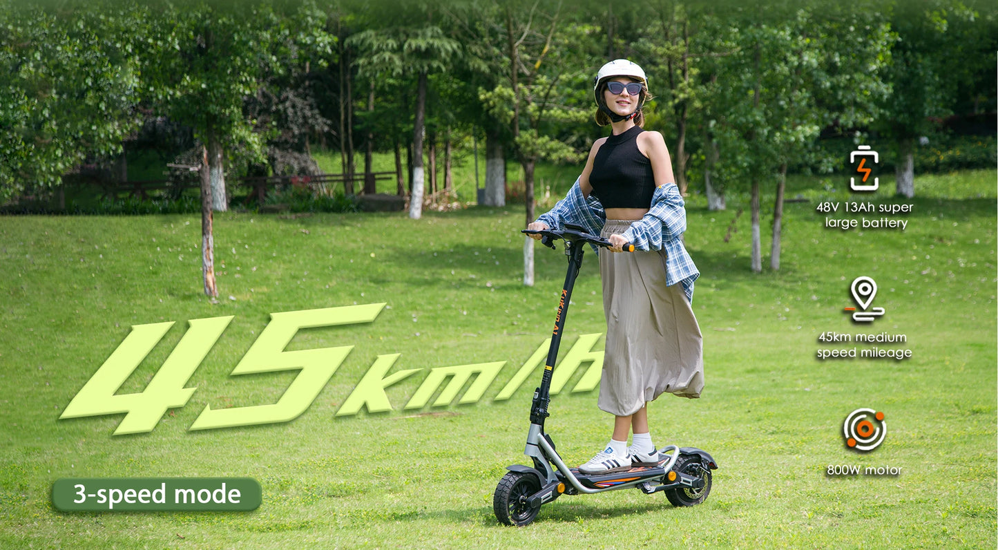 Kukirin A1 Adult Electric Scooter 800W Motor 48V 13Ah Battery Foldable Electric Scooter 10 Inch Vacuum Tires Electric Scooter.
