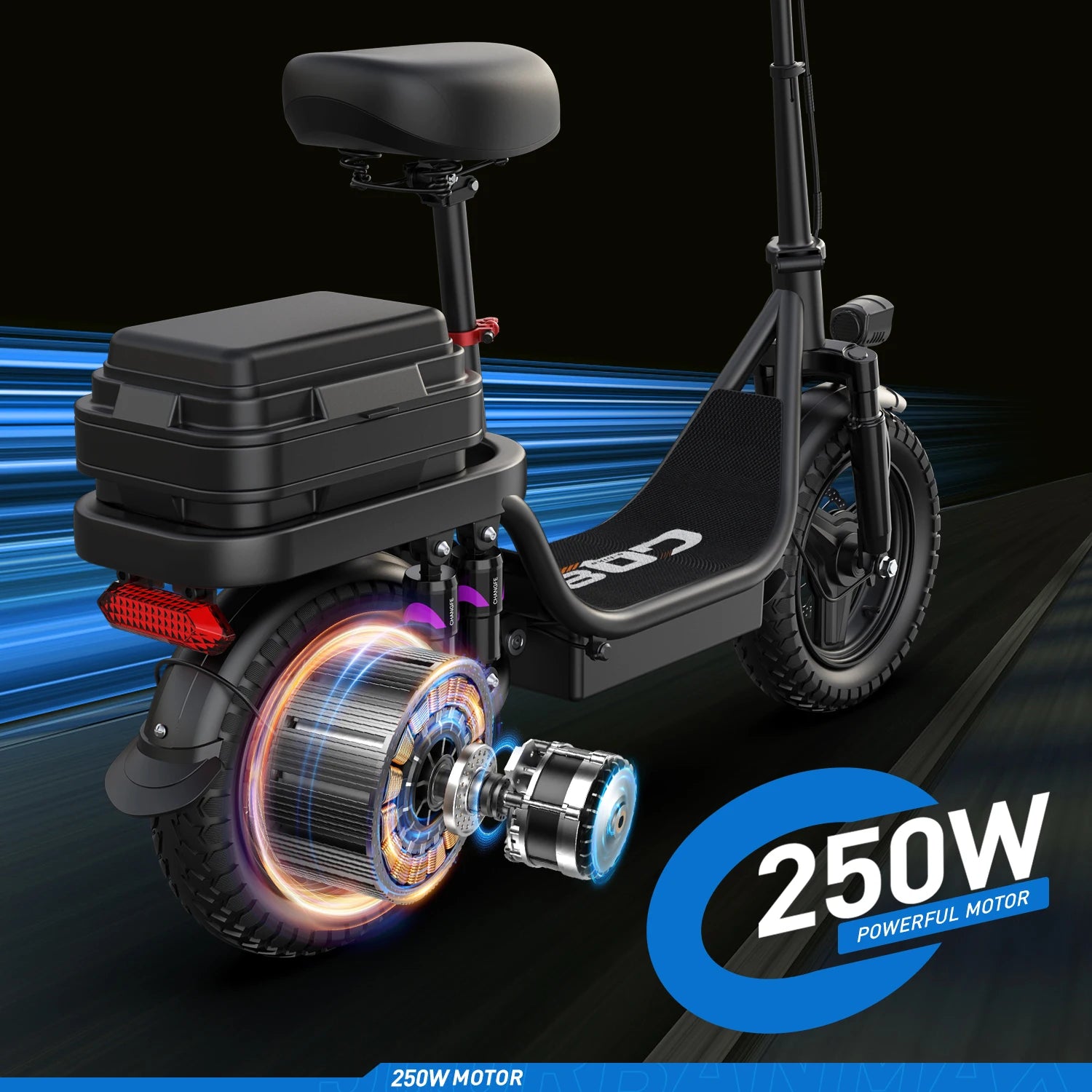 TOOFLY GQ8 Adult Electric Scooter 250W 48V15AH Foldable Electric Scooter  Inch Vacuum Tires City Commuter Electric Scooter.