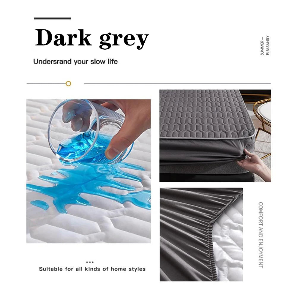 Waterproof Thicken Mattress Cover Quilted Latex Mat Bed Covers Pad Skin-Friendly Fitted Sheet Protector Bedspread150/160/180x200