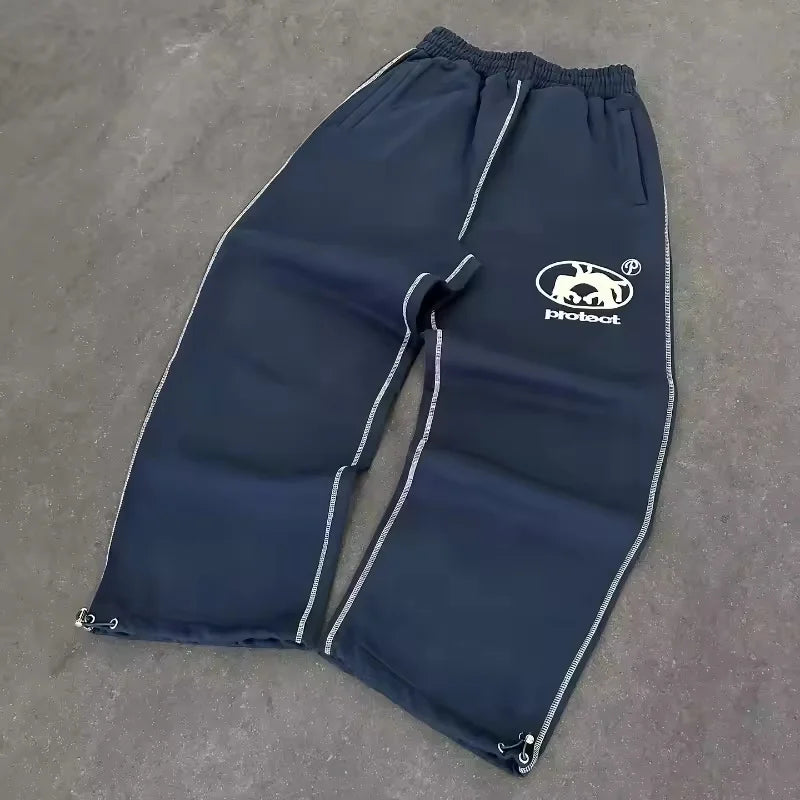 Brazil Hoodies Grey And Jogger 2pcs Set Men Y2k Harajuku Streetwear Hoodie Sportswear Gothic Street Oversized Sweatshirt Pants.