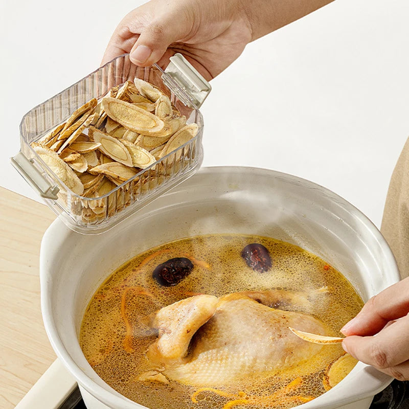 Stackable Spice Storage Boxes Plastic Seasoning Jar Multi-Layer Food Container Crisper Cereal Coffee Beans Sealed Organizers.